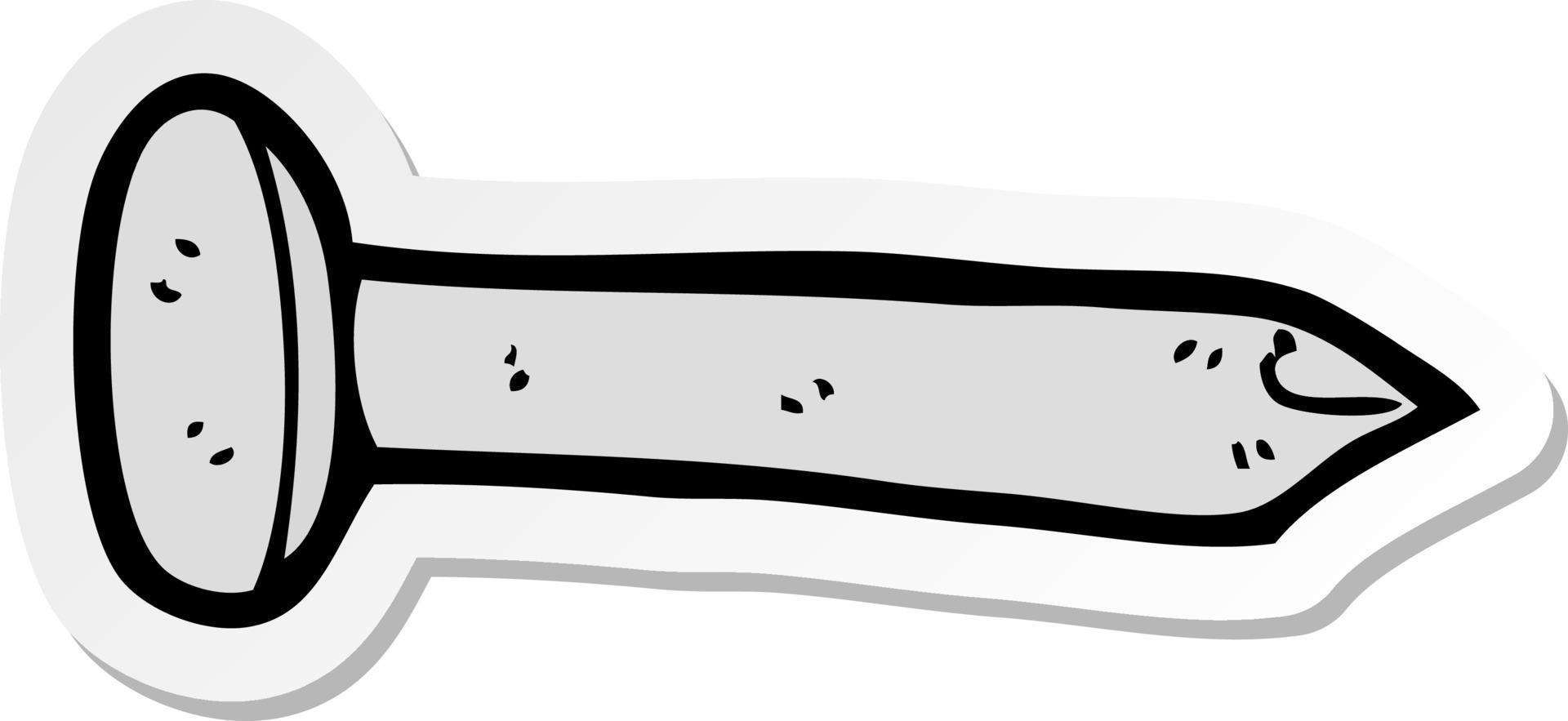 sticker of a cartoon nail vector