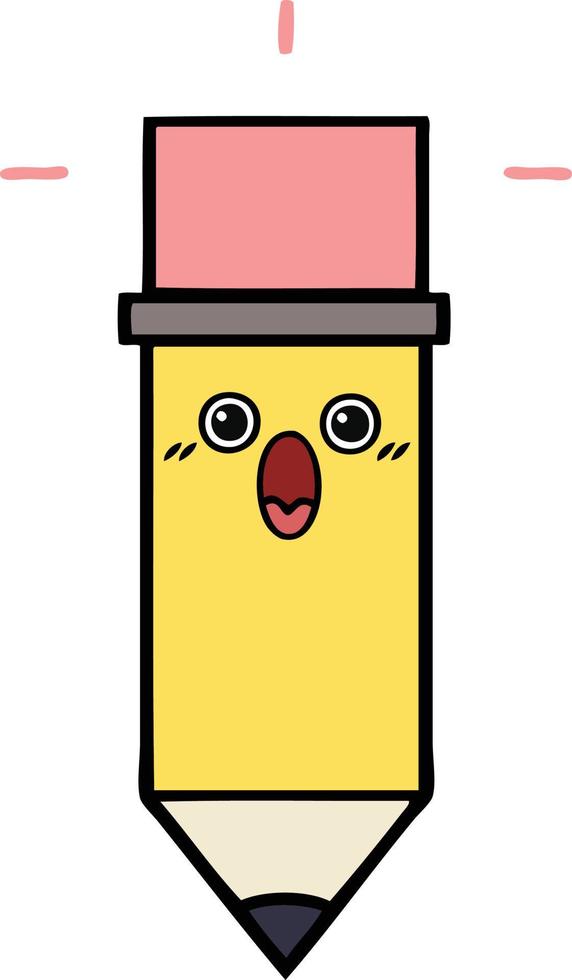cute cartoon pencil vector