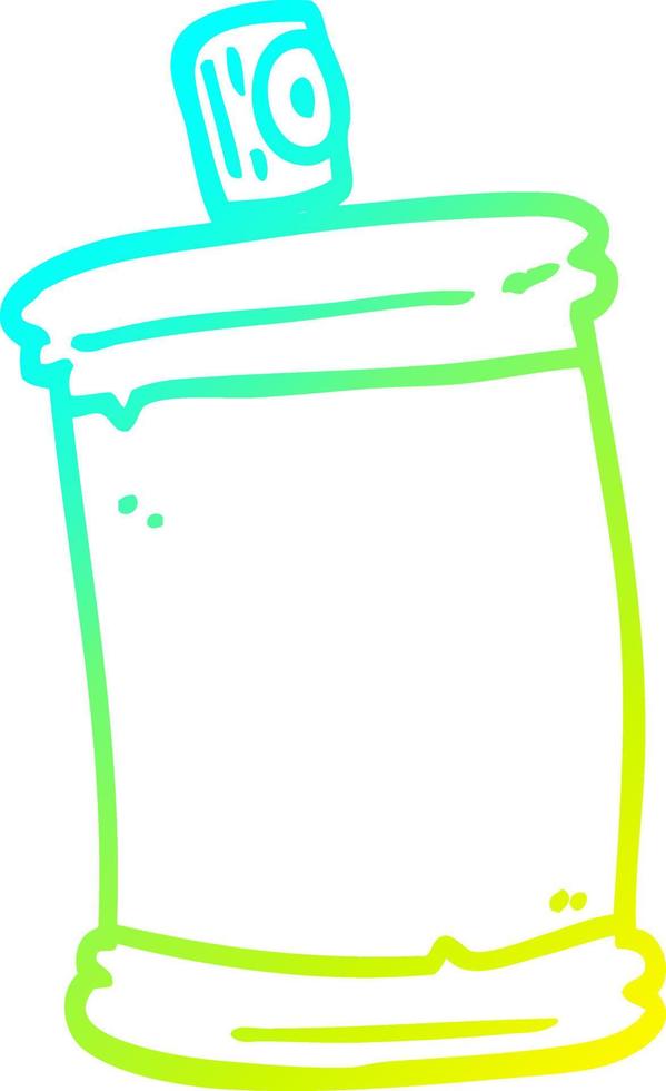 cold gradient line drawing cartoon spray can vector