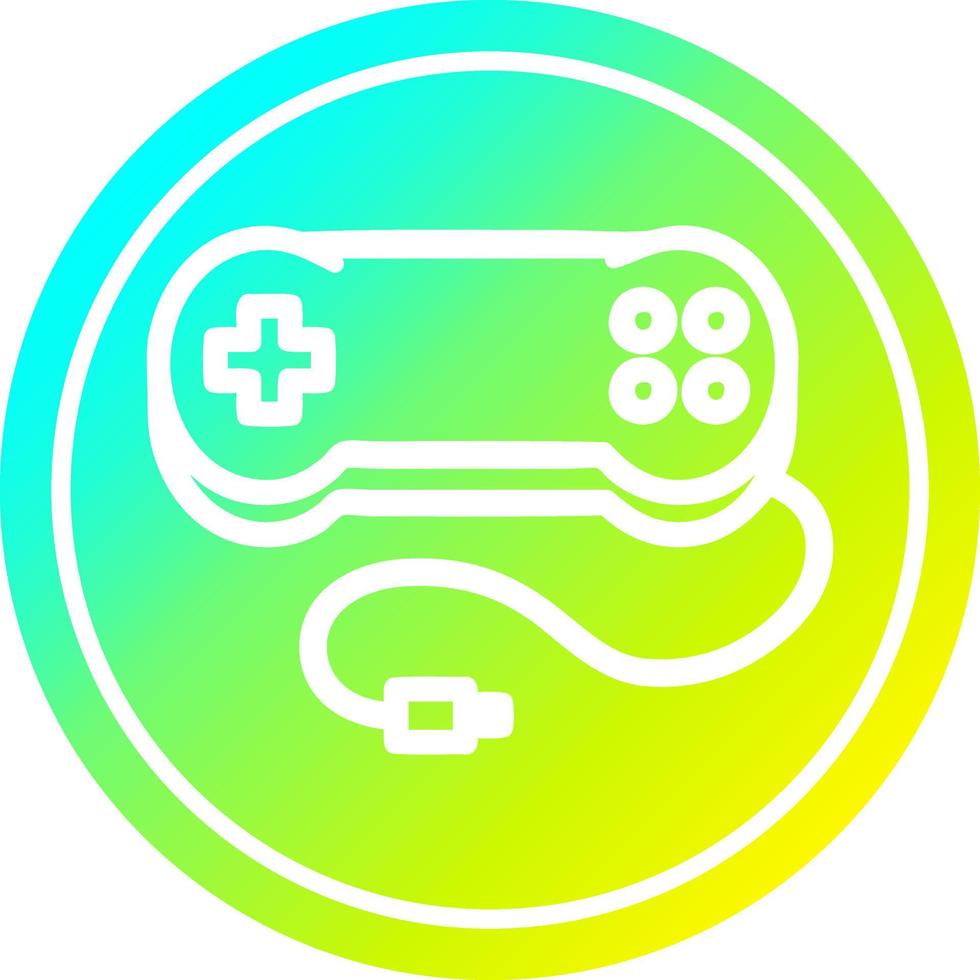 console game controller circular in cold gradient spectrum vector