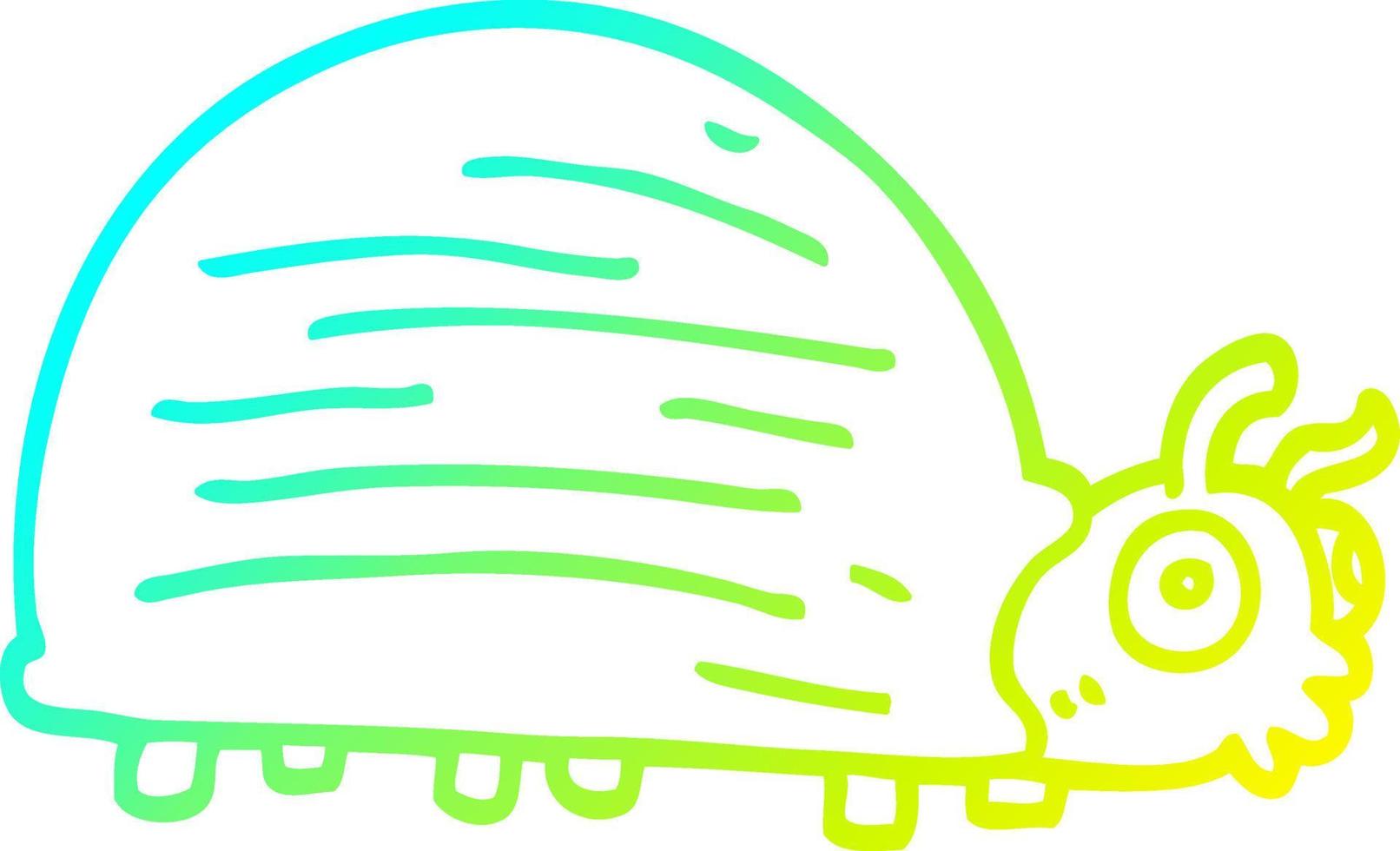 cold gradient line drawing cartoon huge beetle vector
