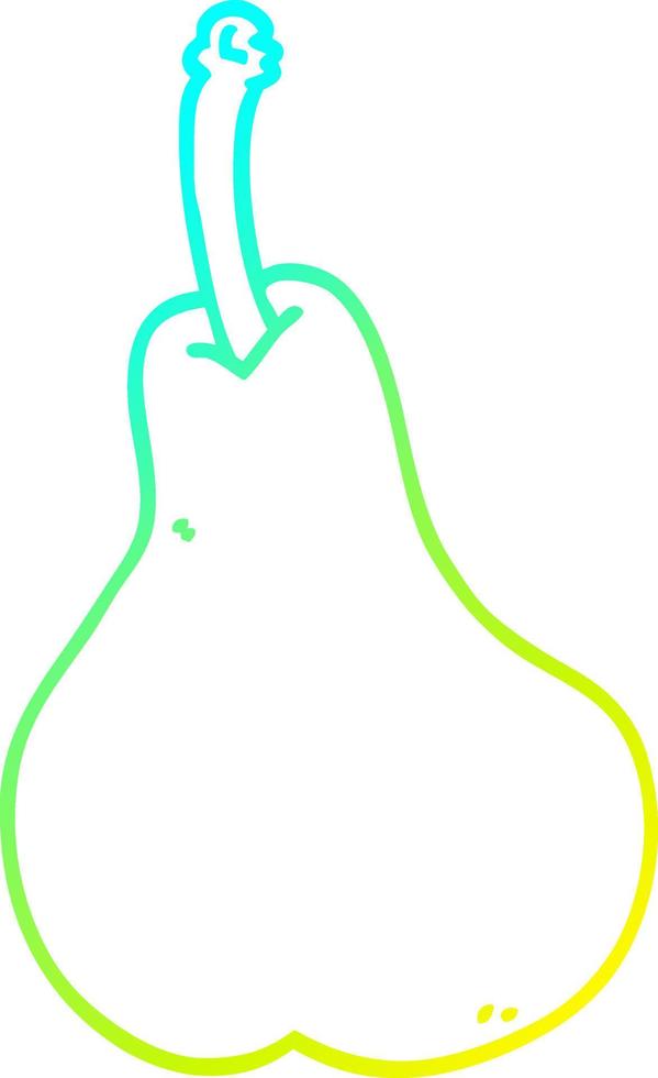 cold gradient line drawing cartoon pear vector