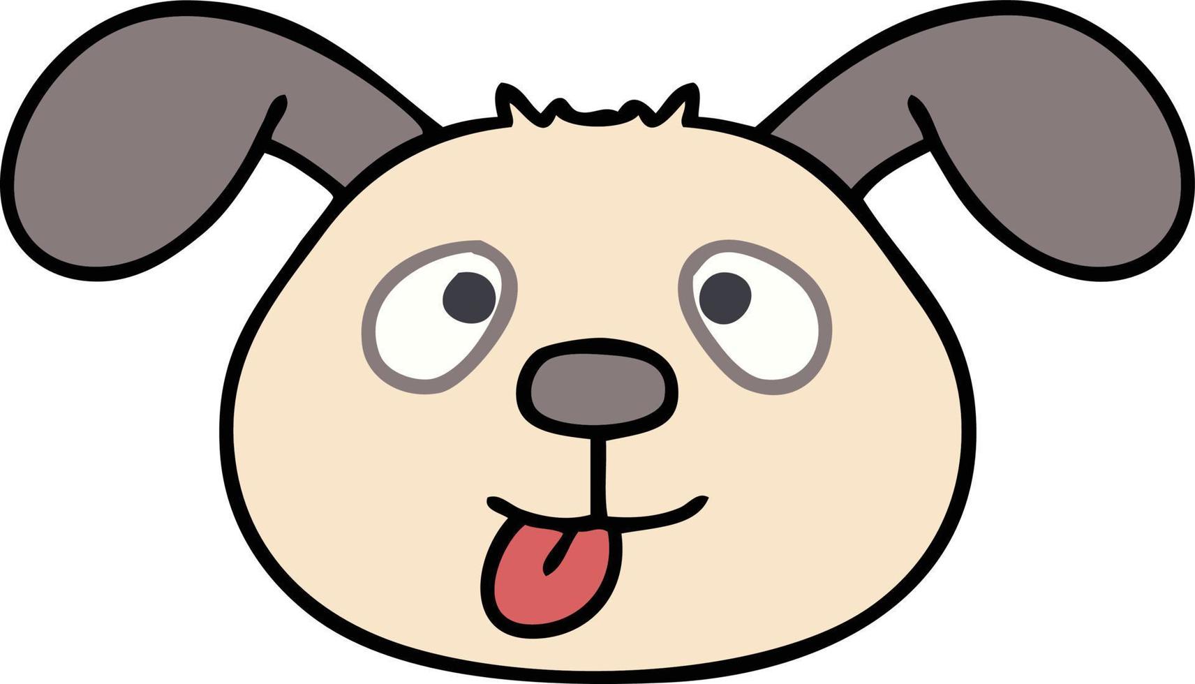 quirky hand drawn cartoon dog face vector