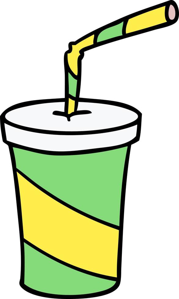 cartoon doodle of fastfood drink vector