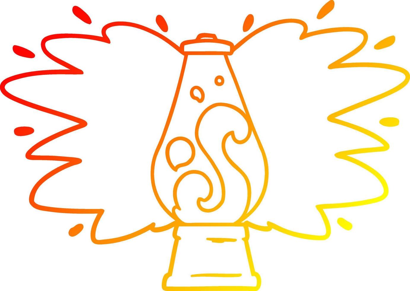 warm gradient line drawing cartoon retro lava lamp vector