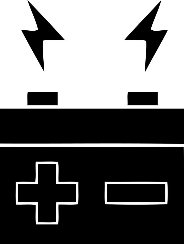 flat symbol electrical battery vector