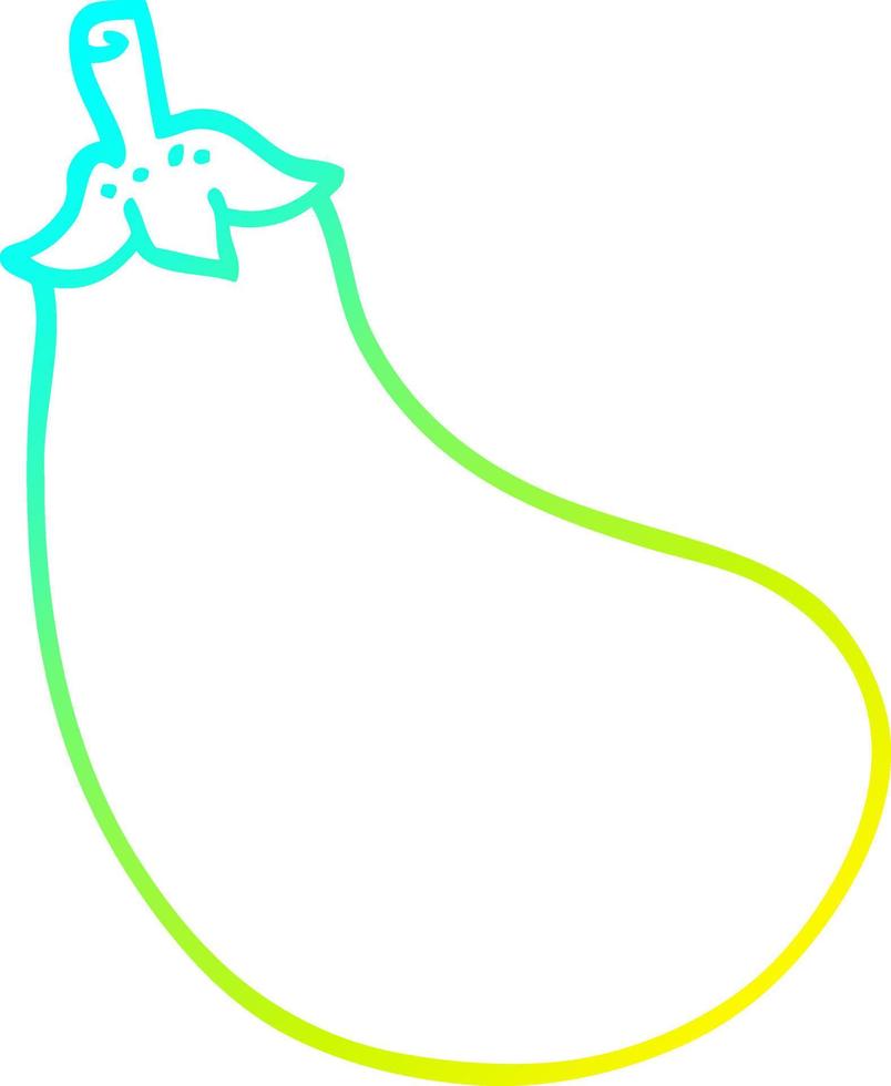 cold gradient line drawing cartoon eggplant vector