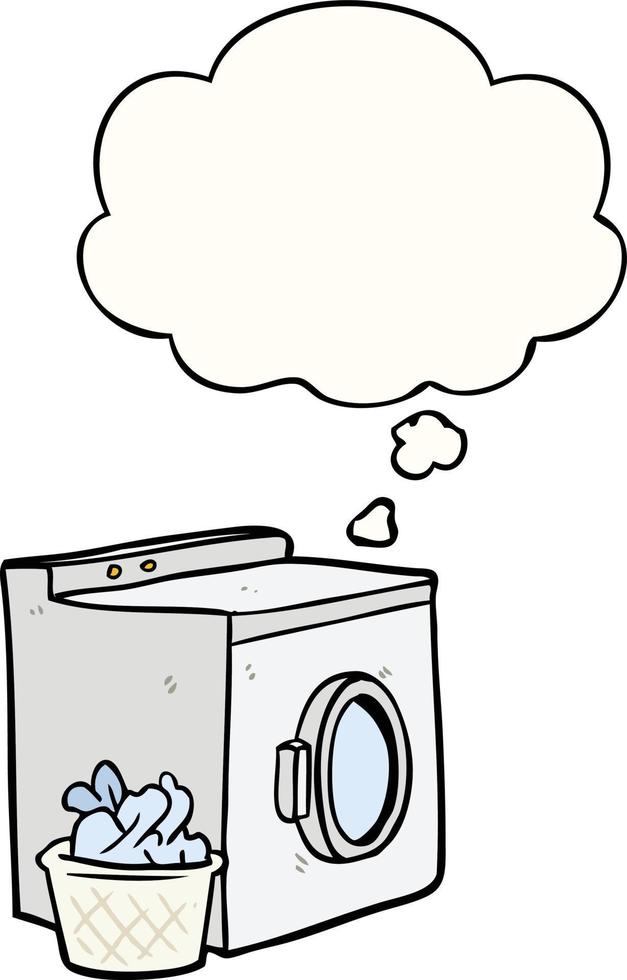 cartoon washing machine and thought bubble vector