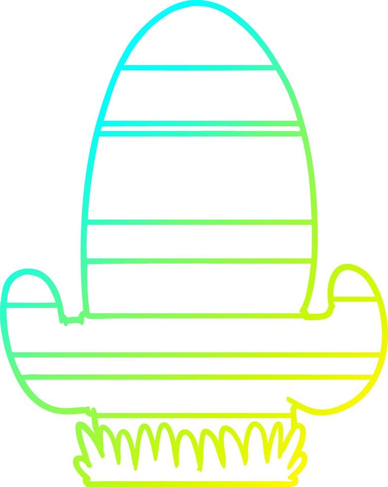 cold gradient line drawing cartoon cactus vector