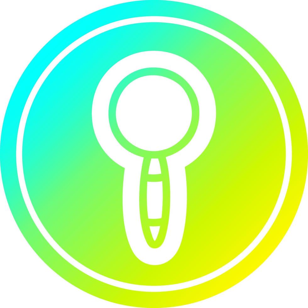 magnifying glass circular in cold gradient spectrum vector