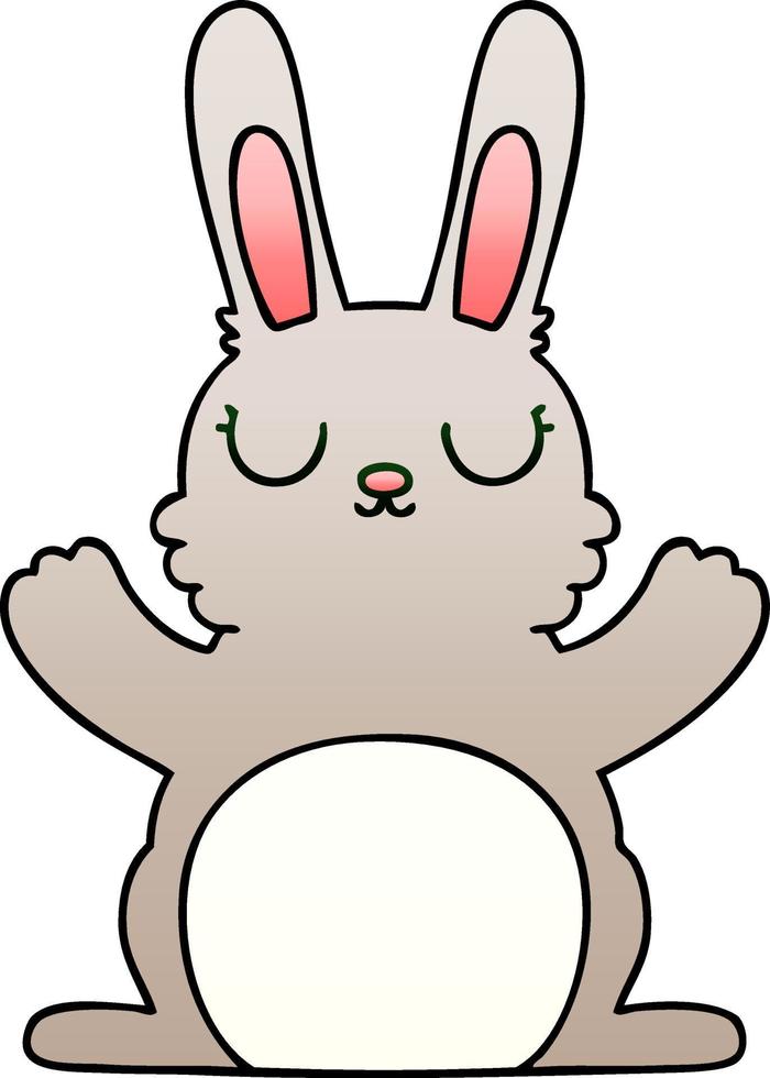 quirky gradient shaded cartoon rabbit vector