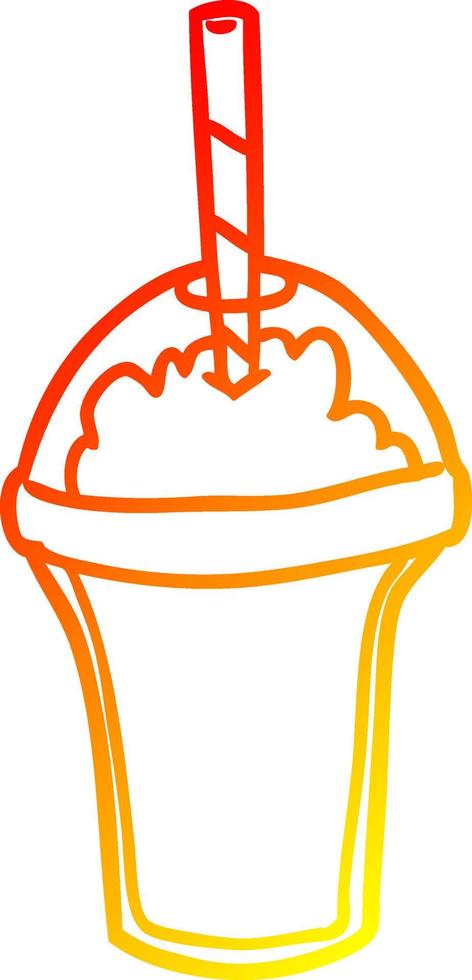 warm gradient line drawing smoothie vector