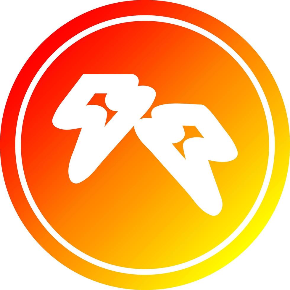 lightning bolts circular in hot gradient spectrum vector