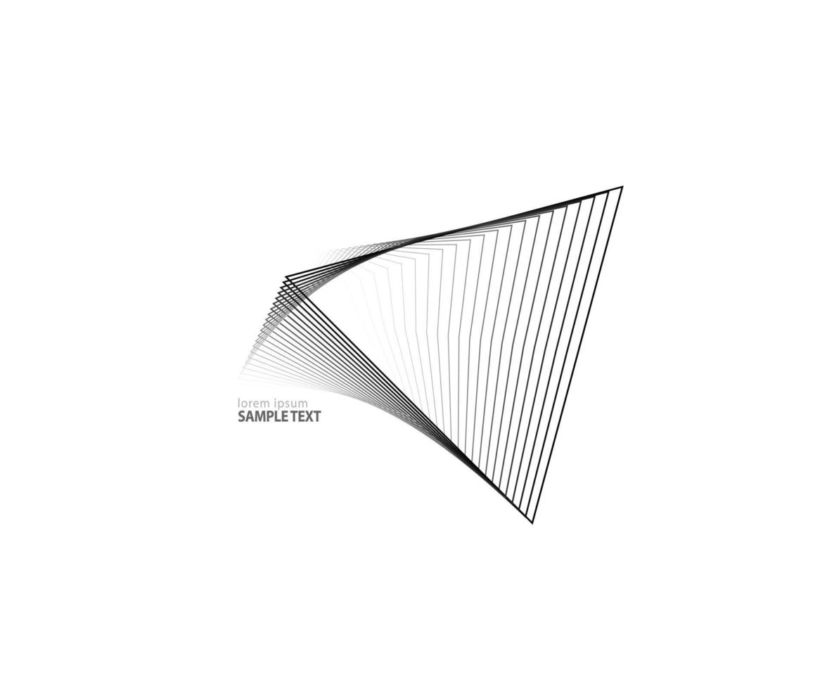 vector de línea triangular. arte de línea piramidal. forma geometrica. diseño de letrero de logotipo