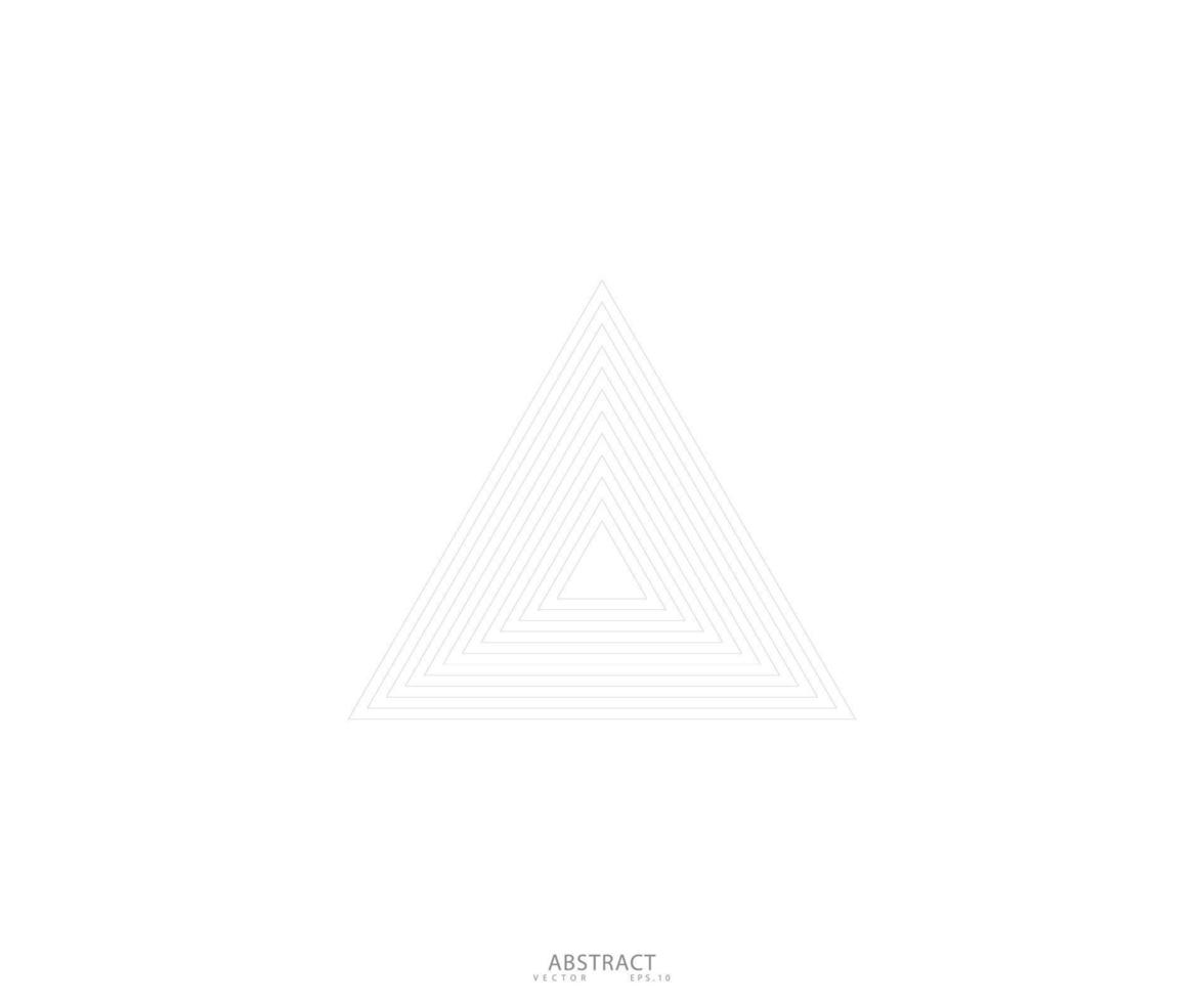 vector de línea triangular. arte de línea piramidal. forma geometrica. diseño de letrero de logotipo