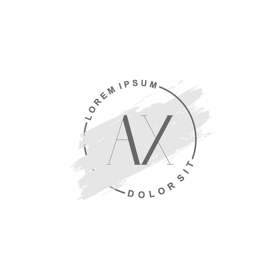 Initial AX minimalist logo with brush, Initial logo for signature, wedding, fashion, floral and botanical. vector