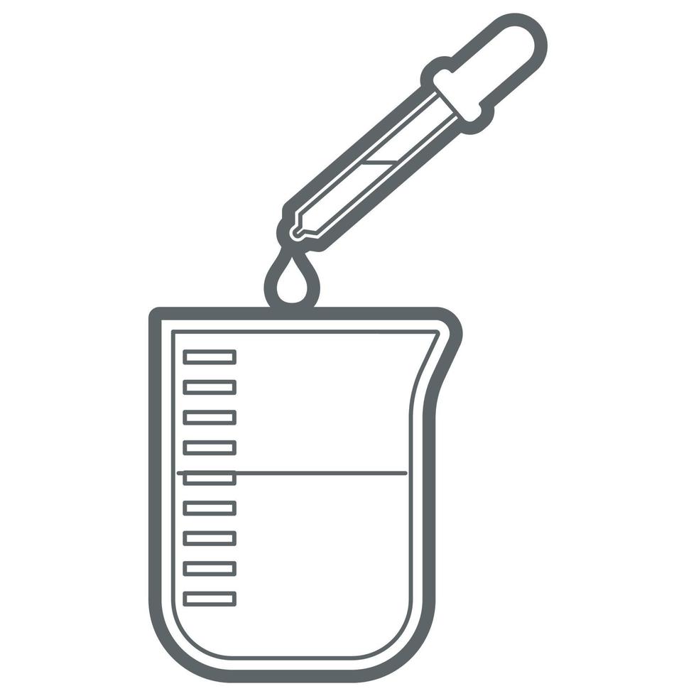 Science Laboratory Equipment. Flask and Dropper. vector