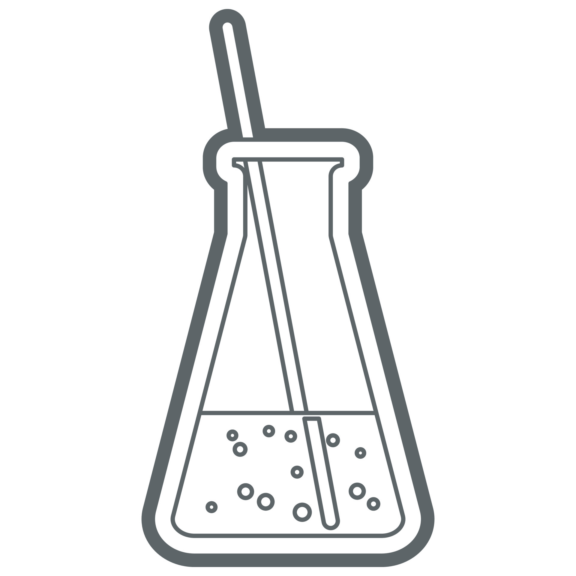 Science Laboratory Equipment. Flask and Stirring Rod. 10638939 Vector