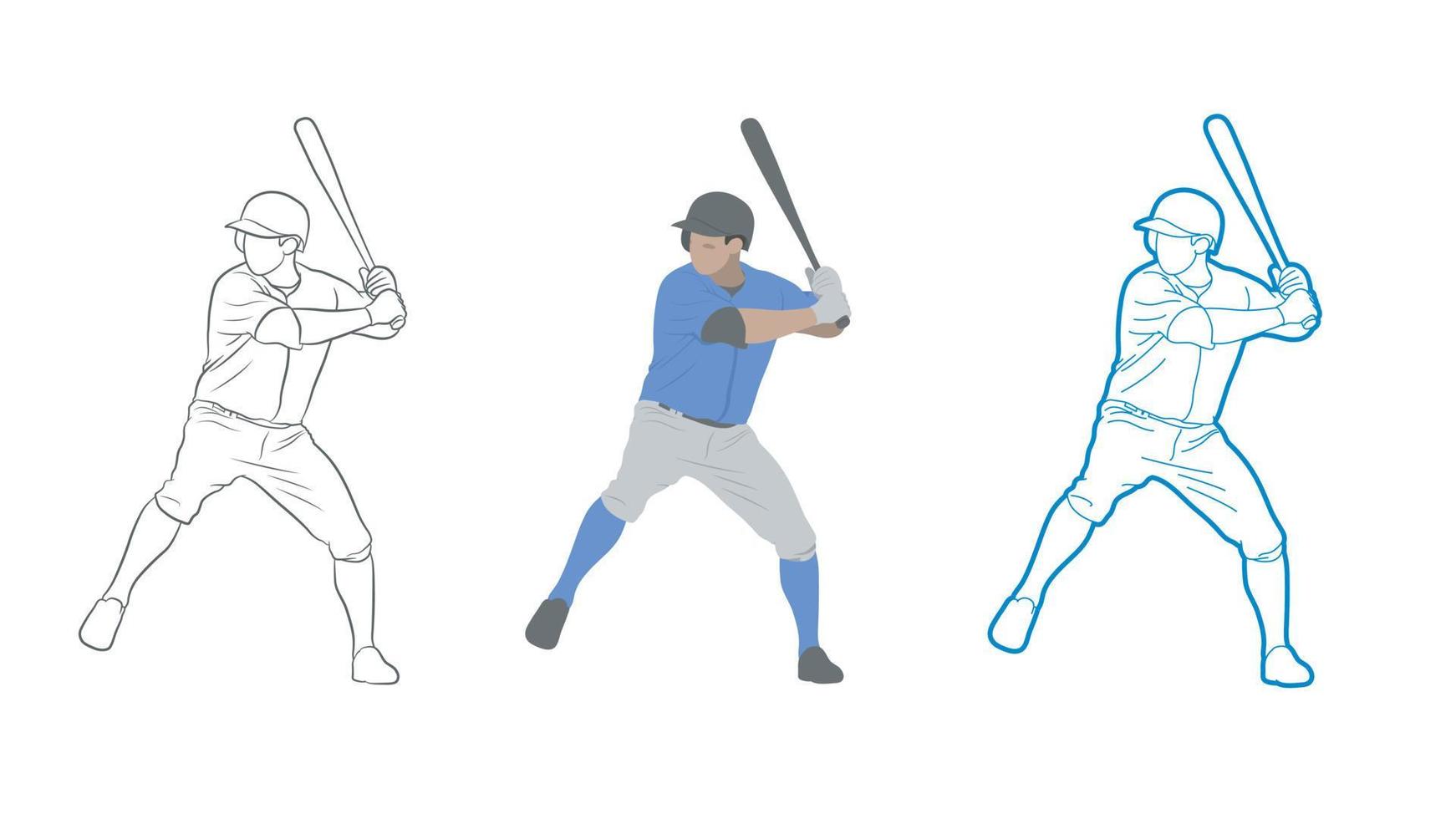 Baseball Player Hitter. vector