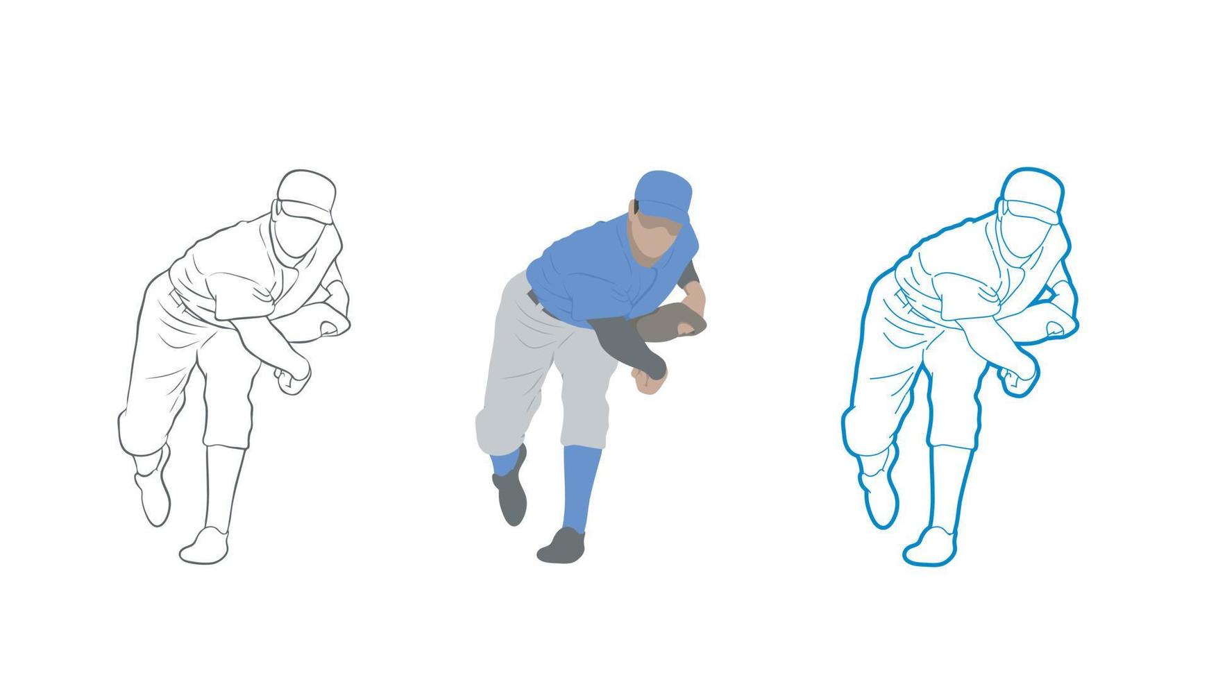 Baseball Player Pitcher. vector