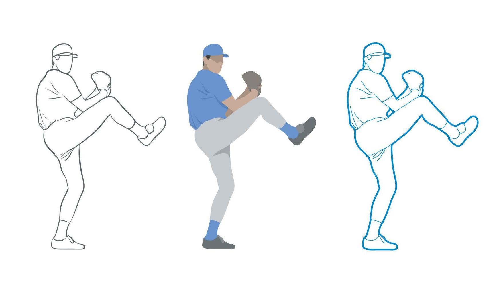 Baseball Player Pitcher. vector