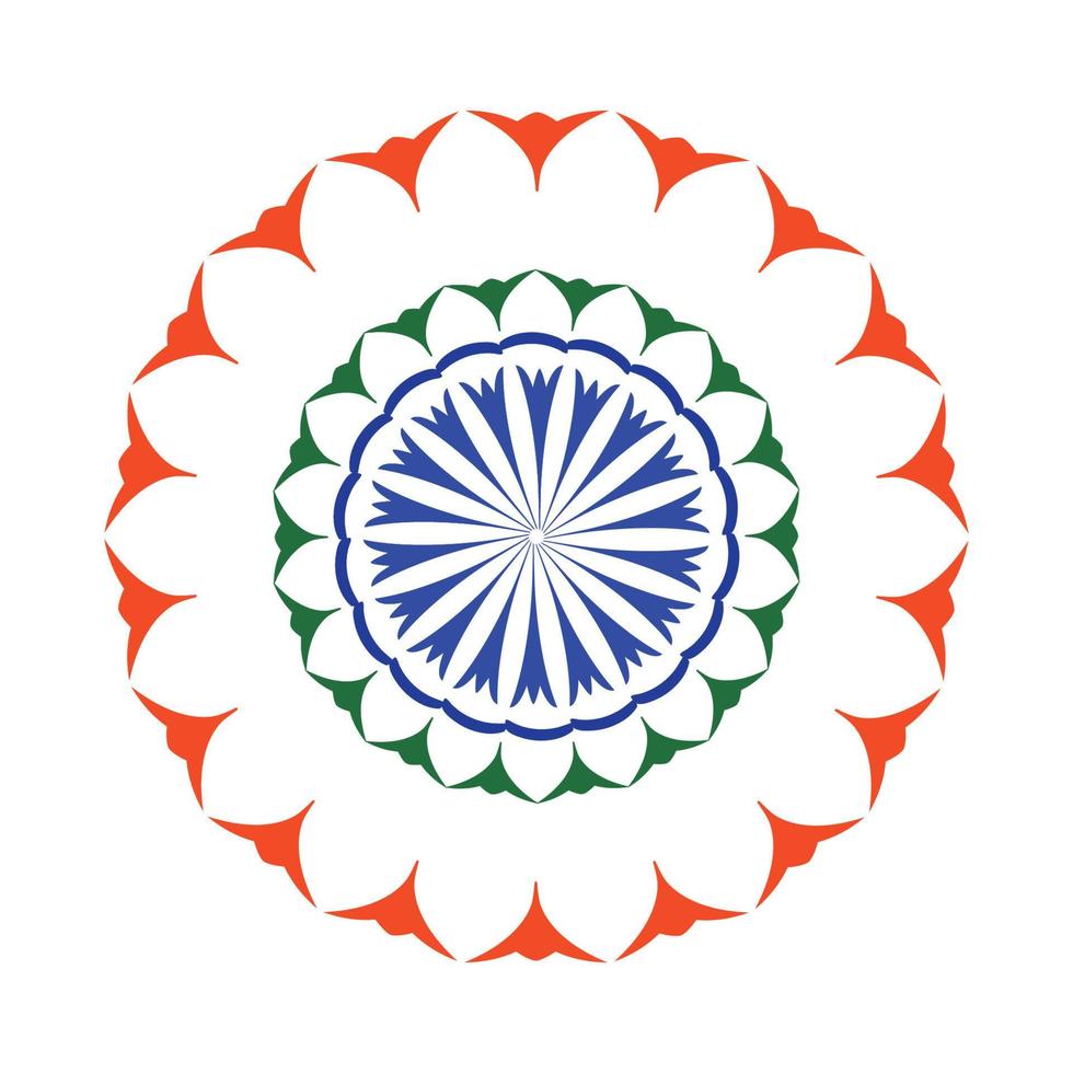 arte del mandala del día de la independencia india vector