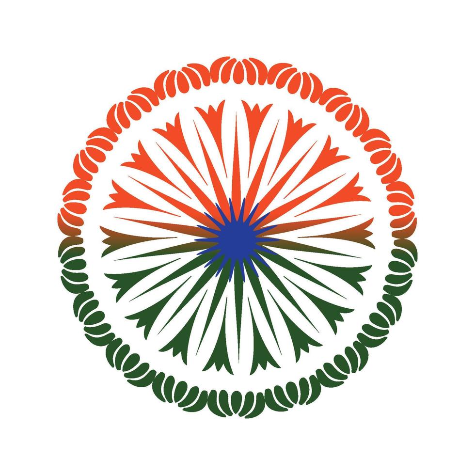 arte del mandala del día de la independencia india vector