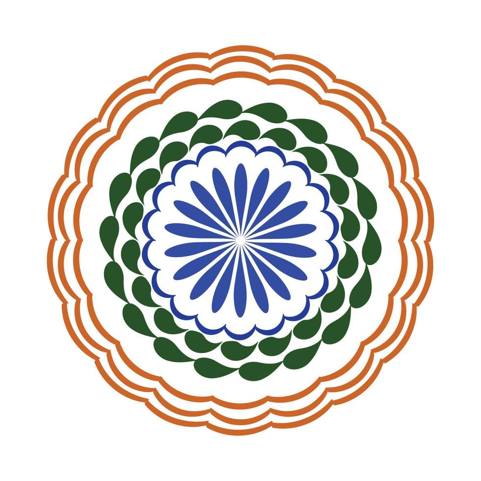 arte del mandala del día de la independencia india vector