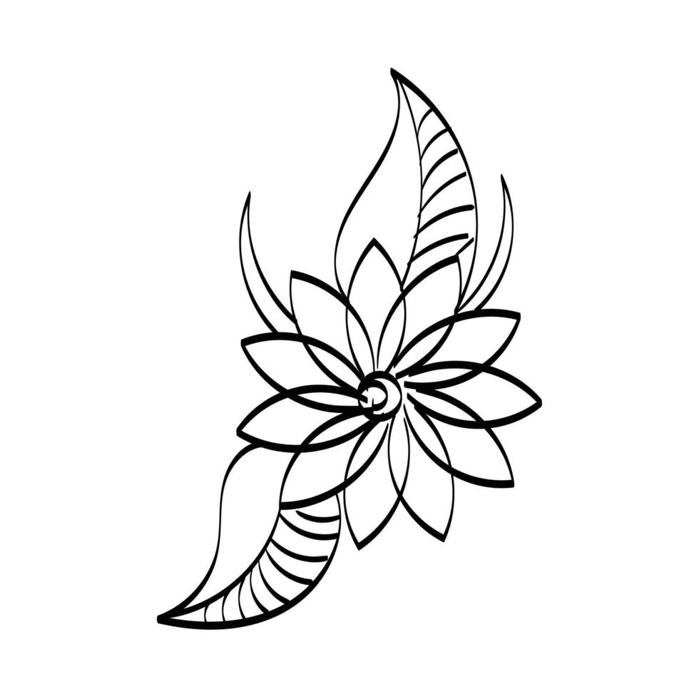 Henna Tattoo flower design. Mehndi style. 10639000 Vector Art at Vecteezy