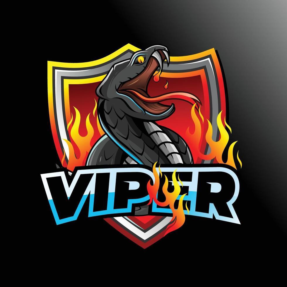 Viper snake logo mascot design for gaming vector