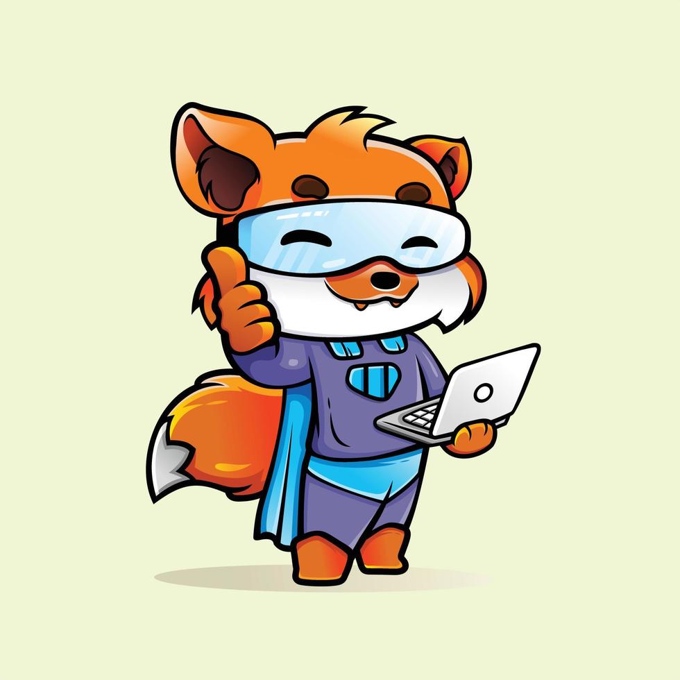 logotipo de mascota de personaje de dibujos animados de fox para elemento comercial vector