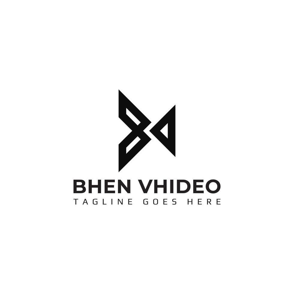 Abstract initial letter BV or VB logo in black color isolated in white background applied for animated video design agency logo also suitable for the brands or companies have initial name BV or VB. vector