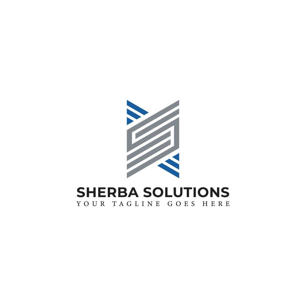 Abstract initial letter S or SS logo in blue-grey color isolated in white background applied for business and consulting company logo also suitable for the brands or companies have initial name SS. vector