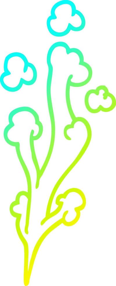 cold gradient line drawing cartoon whooshing cloud vector