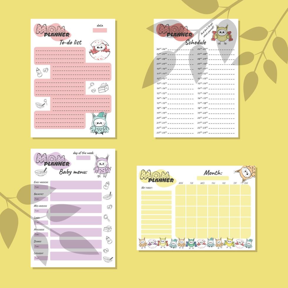 Mom planner white vector