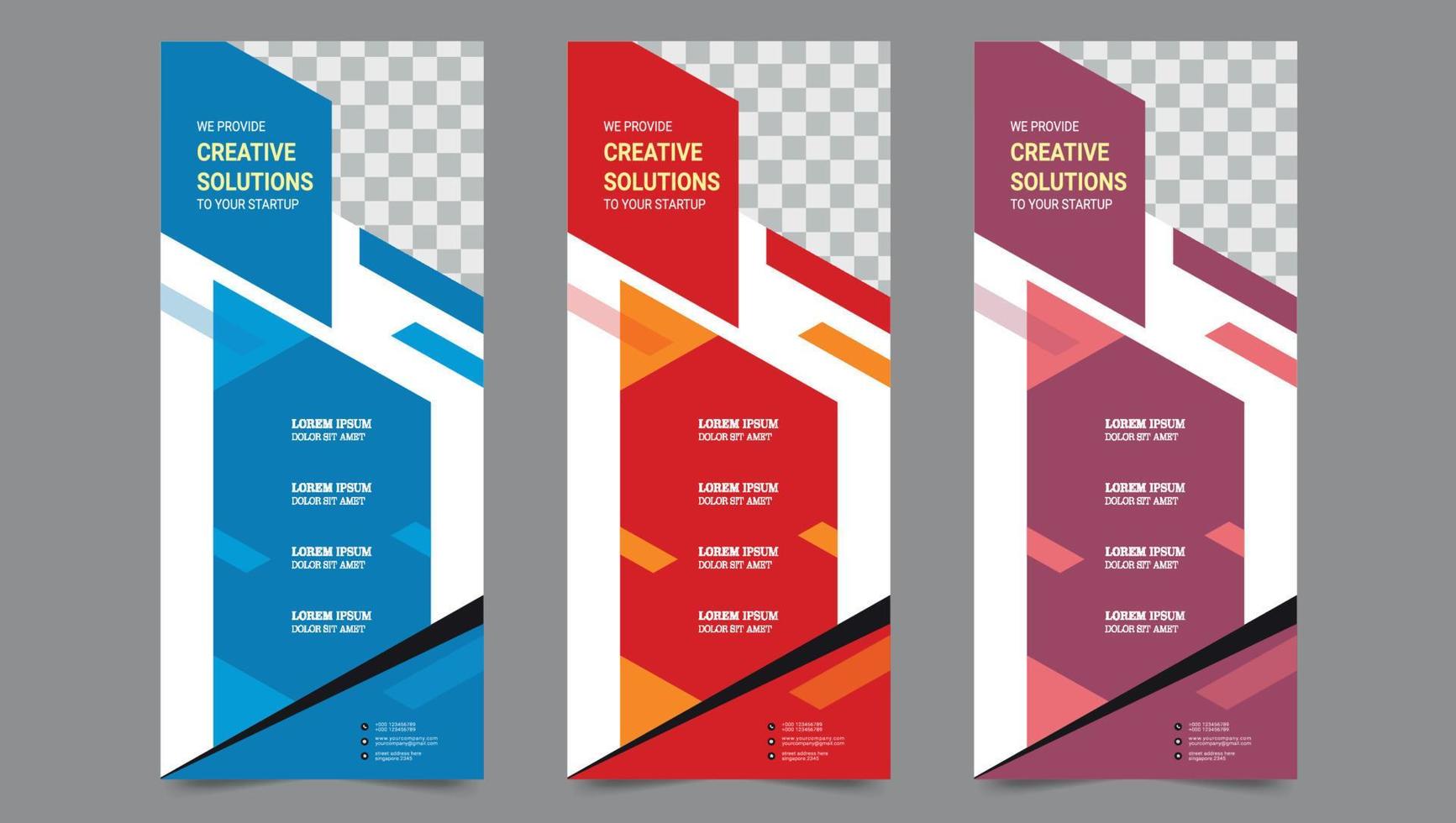 Roll up banner vector template