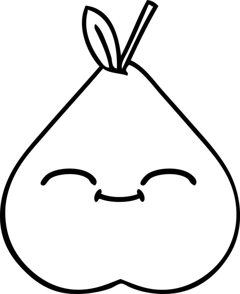 line drawing cartoon pear vector