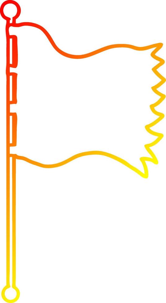 warm gradient line drawing cartoon waving flag vector