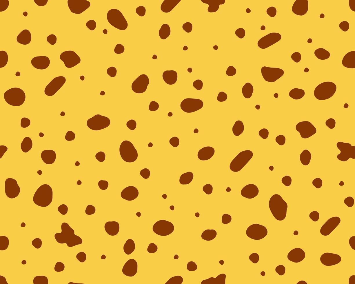 Deer skin texture seamless pattern. Abstract spots. Perfect use for fabric, wallpaper, home decor. Vector background on brown surface