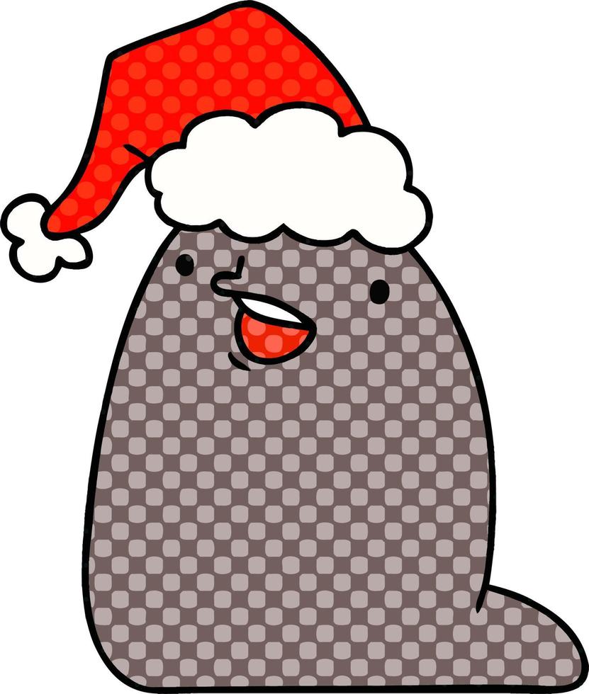 christmas cartoon of kawaii slug vector