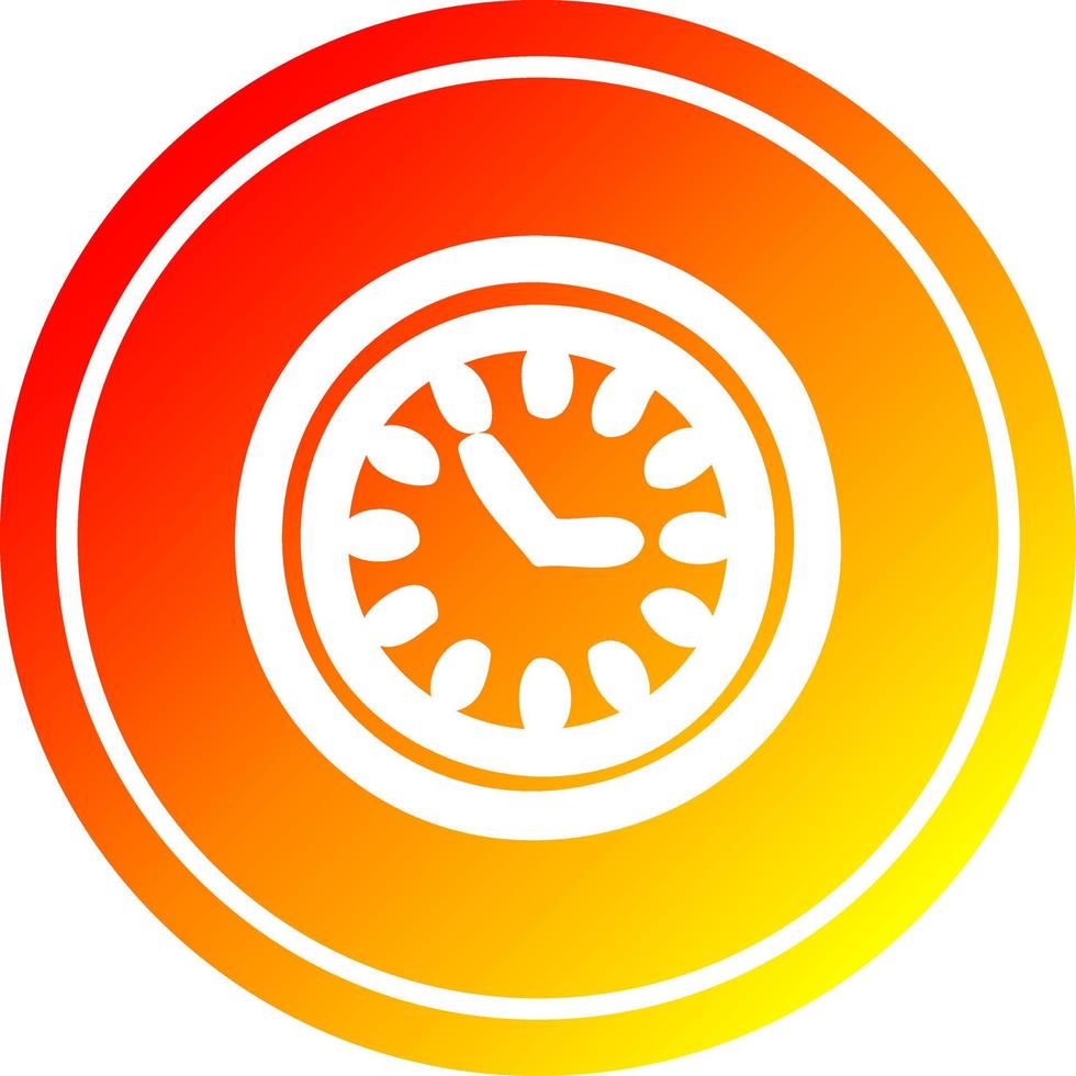 wall clock circular in hot gradient spectrum vector