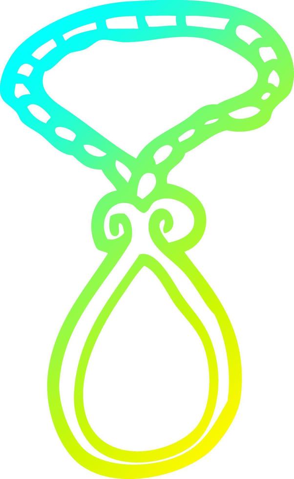 cold gradient line drawing cartoon red pendant vector