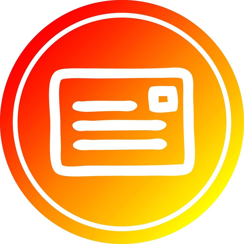 envelope letter circular in hot gradient spectrum vector