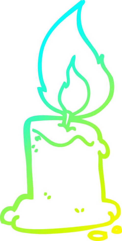 cold gradient line drawing cartoon candle vector