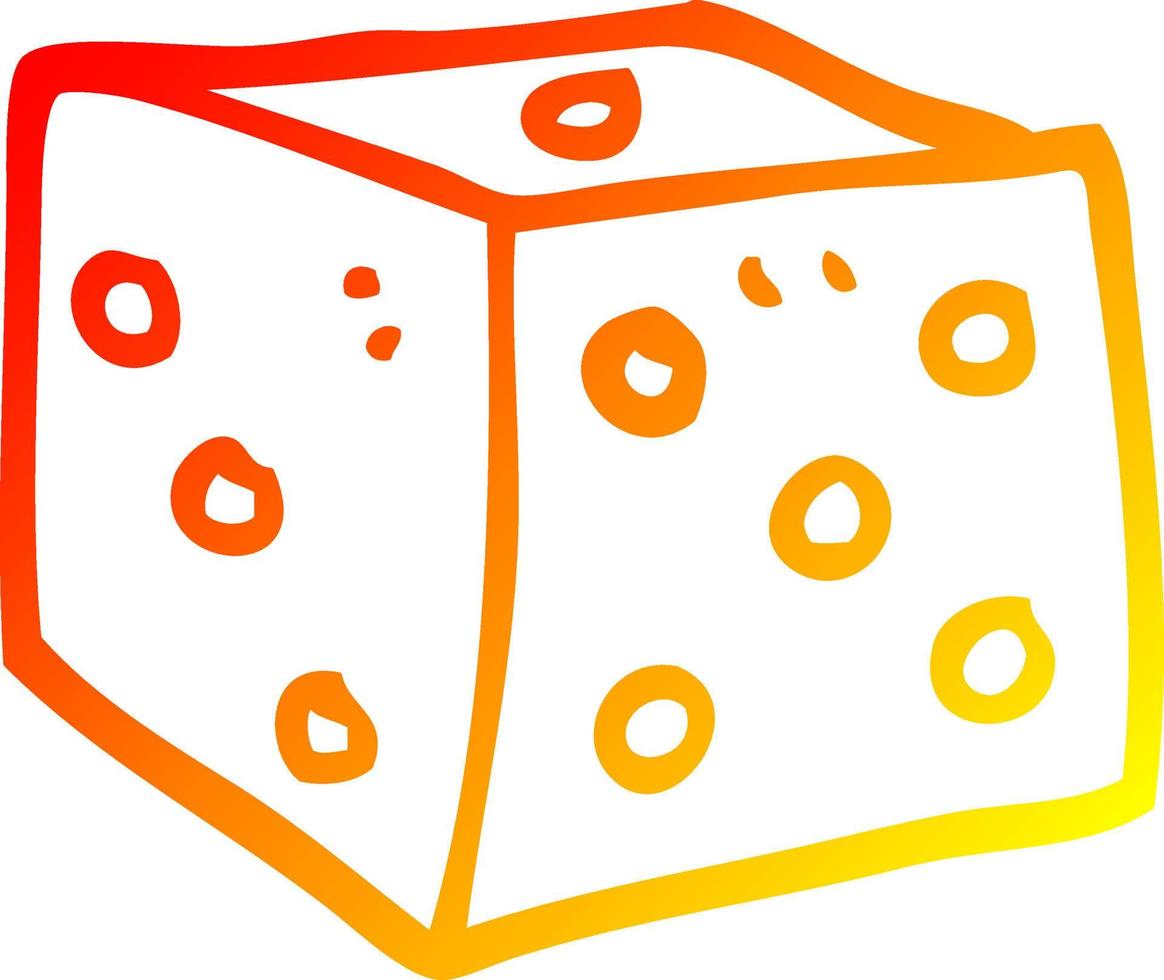 warm gradient line drawing cartoon classic dice vector