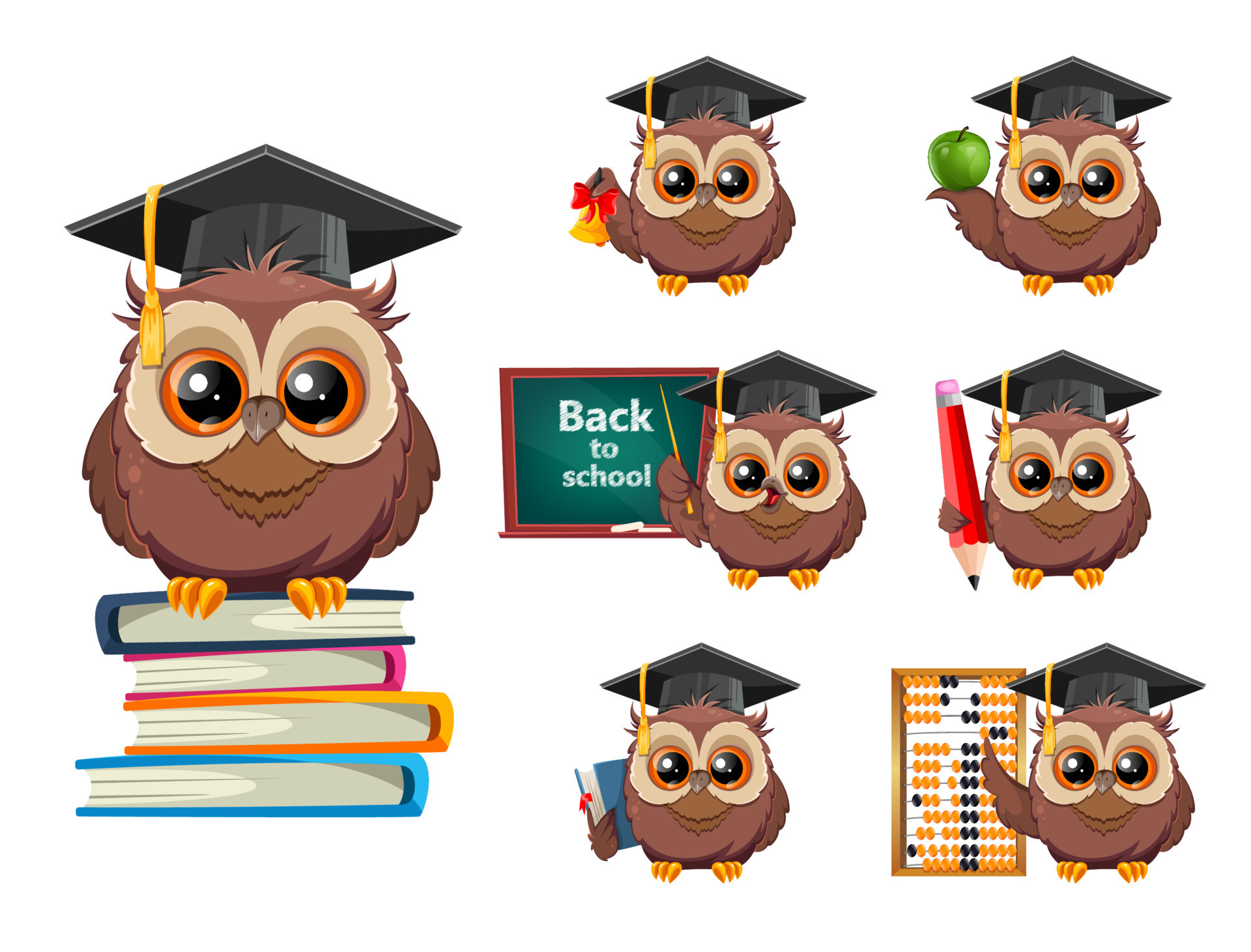 Wise owl in graduation cap. Cute cartoon owl 10640230 Vector Art at Vecteezy