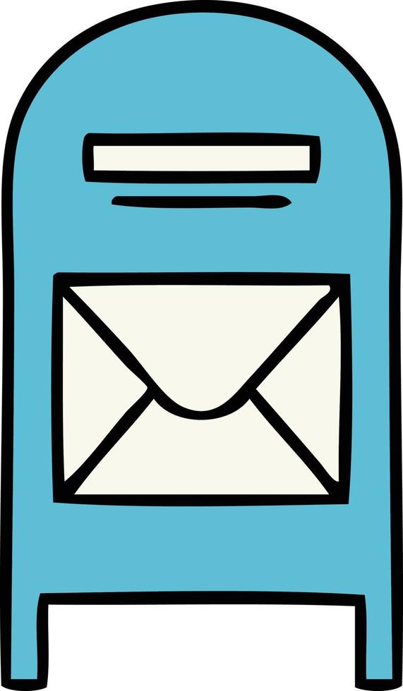cute cartoon mail box vector
