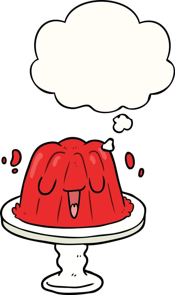 cartoon jelly and thought bubble vector
