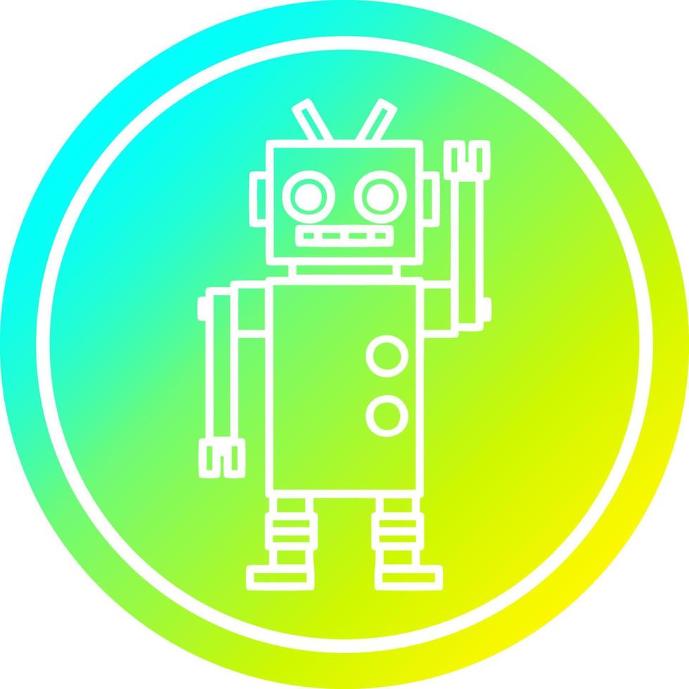 dancing robot circular in cold gradient spectrum vector