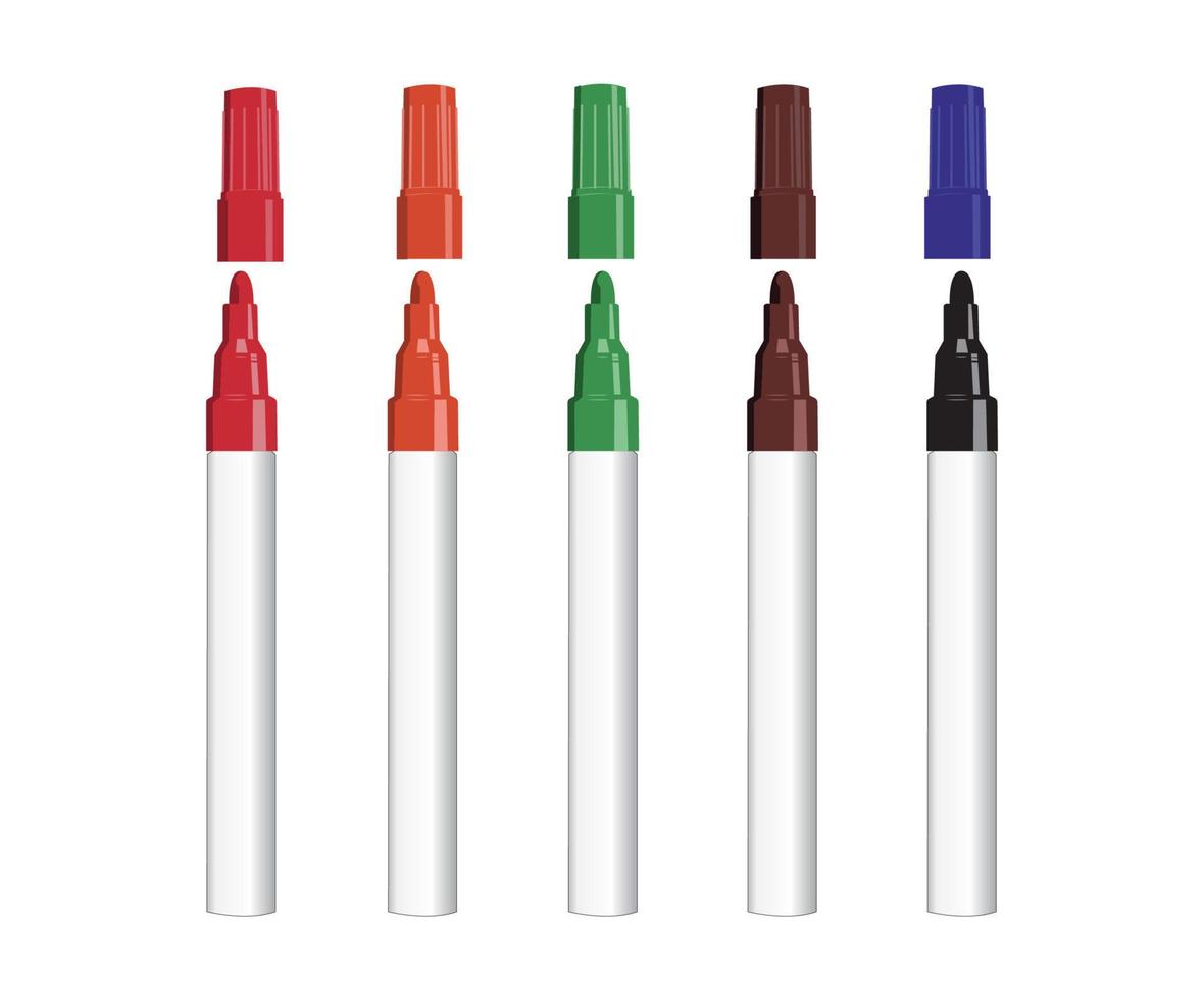Set of marker color vector illustration